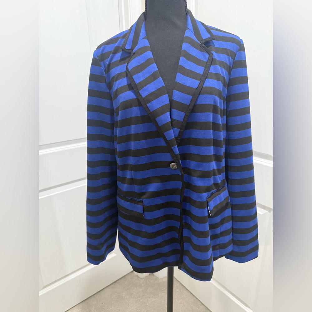 Striped Blue and Black Blazer
